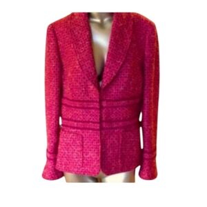 Escada Tweed Blazer Pink Size L